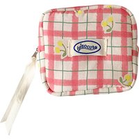 women's Makeup Bags Japanese Cherry Plaid Dopamine Sweet Kawaii Cute Cosmetic Bags Portable Multifunctional Storage Bag For Girl