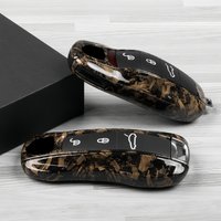 Car Key Modification Protective Case Suitable for All Porsche Models, Wood Grain Key Shell, Key Shell Protective Cover