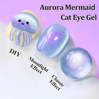 SHAKA 1-9pcs Popular Ocean Dreamy Mermaid Cat Eye Gel Nail Polish New Dreamy Purple High-end Flashing Small Light Bulb Nail Art