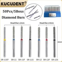 5 Boxes Dental Diamond Burs Set FG 1.6mm Shank for High Speed Handpiece Cutting Grinding Crown Cavity Preparation Tools