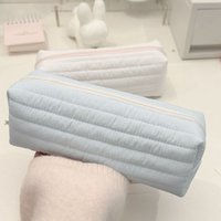 INS Cream Color Pencil Case Multi-functional Large-capacity Pen Bag Stationery Storage Bag Students Gift