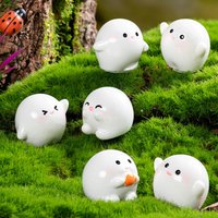 6 PCS Resin Mini Cute Car Center Console Decor Ornaments Car Interior Home Accessories Micro Animal Screen Decoration