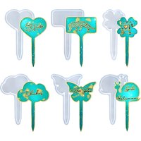 S0253 6 Styles T Shape Bookmark Resin Molds Garden Tags Casting DIY Plant Markers Making Material Molde Silicona Resina Epoxi