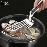 1pc Heavy-Duty Commercial & Home Kitchen Use - Construction, Non-Slip Grip - Dual-Sided Spatula & Clamp for Flipping,
