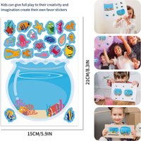 8Sheet DIY Dream Fish Tank Puzzle Stickers Creative Cartoon Marine Life Fish Educational Decorative Sticker for Scrapbook Laptop