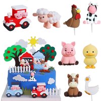 1pcs Farm Animal Party Cake Decoration Animal Cake Topper Kid Baby Shower Birthday Party Cake Decor Farm Animal Theme Party