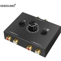 2 X 1/1 X 2 RCA Stereo Audio Bi-Directional Switcher With Mute Button Portable L / R Stereo Audio Switch Audio Splitter