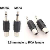 Audio RCA Jack Connector To Jack 3.5 MM male to RCA female Mono 2/3 pole Stereo Adapter Plug for Amplifiers Headphone A7