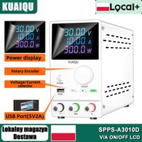 KUAIQU 0-30V 0-10A 0-300W Labor-DC-Netzteil mit Ein-/Aus-Schalter, LCD-Anzeige, Spannungsregler, USB 5V2A, Schaltnetzteil, 120V/60V/24V/12V/5V 3A/5A, einstellbare Stromquelle für DIY,