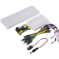 Breadboard Kit with Power Supply Module Jumper Wires Battery Clip, 830 & 400 tie-Points Breadboard for Arduino