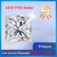 Princess Fancy Diamond Lab Grown Diamond HPHT CVD Without IGI Certificate Number D VVS SUPER WHITE STONE