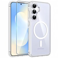 With Magnetic for Samsung Galaxy S25 FE Case With Screen Protector Anti Yellowing Transparent Shockproof Protective - Clear