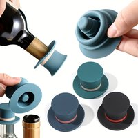 2/3 Magic Hat Silicone Wine Stopper Reusable Dustproof Bottle Seal Corkscrew for Freshness Home Bar Christmas Party Use