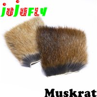 New pre-cut 6X6cm genuine muskrat fur body hair or belly hair adams gray underfur superfine natural dry fly nymph fly dubbing