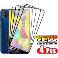 1/2/3/4PCS Full Cover Glass For Samsung M31 Glass Samsung Galaxy M31 Glass Full Glue Cover 9H Screen Protector Samsung M31 M 31