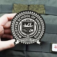 Macgyver School of Engineering Print Patch on clothes Morale Badge tactical Armband Hook Loop Military Patches Backpack Sticker