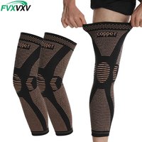 2PCS Copper Compression Leg Sleeves Full Long for Men Women Basketball Cycling Football Knee Protect Varicose Veins Swelling
