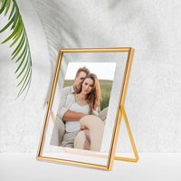 1PCS Clear Metal Photo Frame,size 6inch 7inch 8inch,Glass painting,Table Picture Frame,gold silver black color