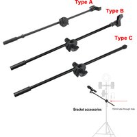 Microphone Crossbar Stand Cradle Head Mount Phone Clip Tripod Pole Accessories 3/8 Screw Holder Top Microphone Bracket Kits