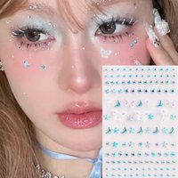 Sweet Stars Moons Gem Stickers Face Eyes Rhinestones Makeup Jewels Stickers Party 3D Butterfly Fake Tattoos Glitter Decoration