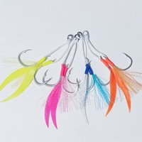 5pairs 10#12#14#16#18#20# High Carbon Jig Lure Hooks Double Barbed Assist Hooks Saltwater Slow Fast Jigging Hook