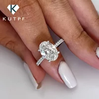 Oval Cut Full Moissanite Engagement Ring for Women S925 Silver1/2/3/4Carat Hidden Halo Diamond Wedding Rings with Certificates