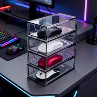 Acrylic Mouse Storage Box Display Stand Dustproof Cover Gaming Mechanical Mouse Organizer Desktop Storage Container Transparent