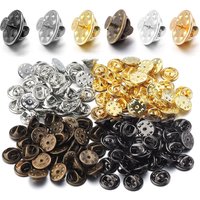 50Sets Metal Butterfly Clasps Locking Pin Back Brooch Badge Holder Lapel Base For Jewelry Making DIY Craft Garment Accessories
