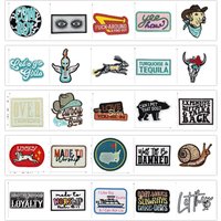 10 Pcs Animal Words Badges Embroidered Patches Iron On Clothing Hat Bag Shoe Repair Material Phone Gift Box Decor DIY Accessory