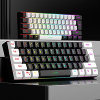 Rgb Keyboard Compact 61-key Wired Mechanical Gaming Keyboard with Rgb Light Design for Lightweight Computer Use