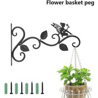 Plant Brackets Wall-Mounted Hook Flower Pot Holder Vintage Metal Bracket Hanger for Plant Art Flower Stand Garden Decoration