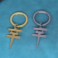 Tokio Hotel Bill Kaulitz Symbol Keychain Stainless Steel Pendant For Men Women Keyring Birthday Gifts Key Accessories hazbin
