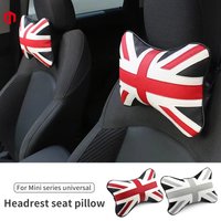 British Style Car Neck Pillow PU Leather Universal Car Headrest PP Cotton Soft Auto Neck Support Cushion 28x19cm Car Interior Ac