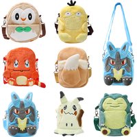 Pokemon Plush Shoulder Bag Lucario Charmander Eevee Mimikyu Snorlax Rowlet Psyduck Satchel Messenger Bag Stuffed Schoolbag Gifts