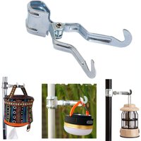 1pcs Outdoor Metal Iron Clip Camping Tent Light Stand Hanging Hook Multi-function Hiking in The Wilderness Lamp Hanger Clamp