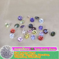 0.8mm~10mm 10pcs~500pcs 5A Cubic Zirconia Stones Multicolor Round Shape Brilliant Cut CZ Stone Synthetic Gems Beads For Jewelry