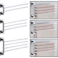Movable Towel Rack Stainless Steel 180-Degree Rotating Square Tube Towel Rack Bathroom Pendant