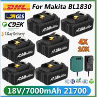 7000mAh For Makita BL1830 18V 7.0Ah Li-ion Battery + Charger BL1860 BL1850 BL1840 BL1840B BL1830 BL1830B BL1815B Replace Battery