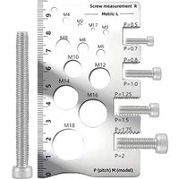 Screw Thread Pitch Gauge Ruler Measuring Tool Bolt Nut Metric Machining Threads Screw Cutting Gauge Angle Model Measuring