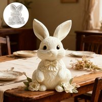 Cute Long-Eared Floral Rabbit Silicone Mold | Precision-Replicated Floral and Rabbit Details, Easy Demolding for Candle, Resin