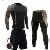 Motorcycle Cycling base layer Men Compression underwear workout set thermo shirt Gym leggings jogging suit rashgard male 4XL