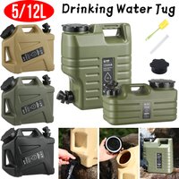 5/12L Outdoor Water Bucket Large-Capacity Portable Camping Water Bag Container with Faucet Driving Water Tank for Picnic Hiking