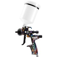 Pistolet lakierniczy pneumatyczny Sutu 5800, dysza ze stali nierdzewnej 1.3mm, pojemnik 600ml, do lakierowania samochodów i mebli, atomizacja przezroczystej farby.