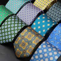 51 Styles Men's Silk Ties Jacquard Striped Plaid Floral Necktie Accessories Daily Wear Shirt Suit Cravat Wedding Party Gift