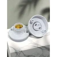 1-6 PCS E27 Screw Cap Socket White Ceiling Light Lamp Bulb Fixing Base Stand Light Bulb Holder Lamp Socket For Ceiling Fan