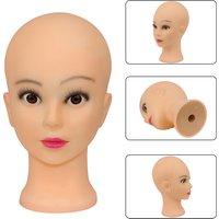 3D Eyes Bald Mannequin Head Stand Holder And Soft Pvc Professional Cosmetology Manikin Head For Making Wigs Display Styling