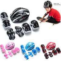 AliExpress KGGKAO 7Pcs/Set Roller Skating Kids Boy Girl Safety Helmet Knee Elbow Pad Sets Children Cycling Skate Scooter Helmet Protection Guard