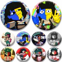 Cartoon Role Ena Graphic Soft Button Pin Creative Game Round Brooch Jewelry Badge Bag Shirt Decor Accessories Gamer Collect Gift
