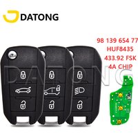 Datong World HUF8435 4A Chip 433.92MHz Flip Key Car Remote Key P/N 98 139 654 77 For Peugeot 308 508 3008 4008 Citroen C3 C5 C6 image 4