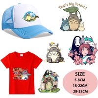 Totoro Iron on Patches Washable Heat Thermal Transfer Stickers Anime Cartoon Character Derivative Peripherals DIY Sticker Gifts